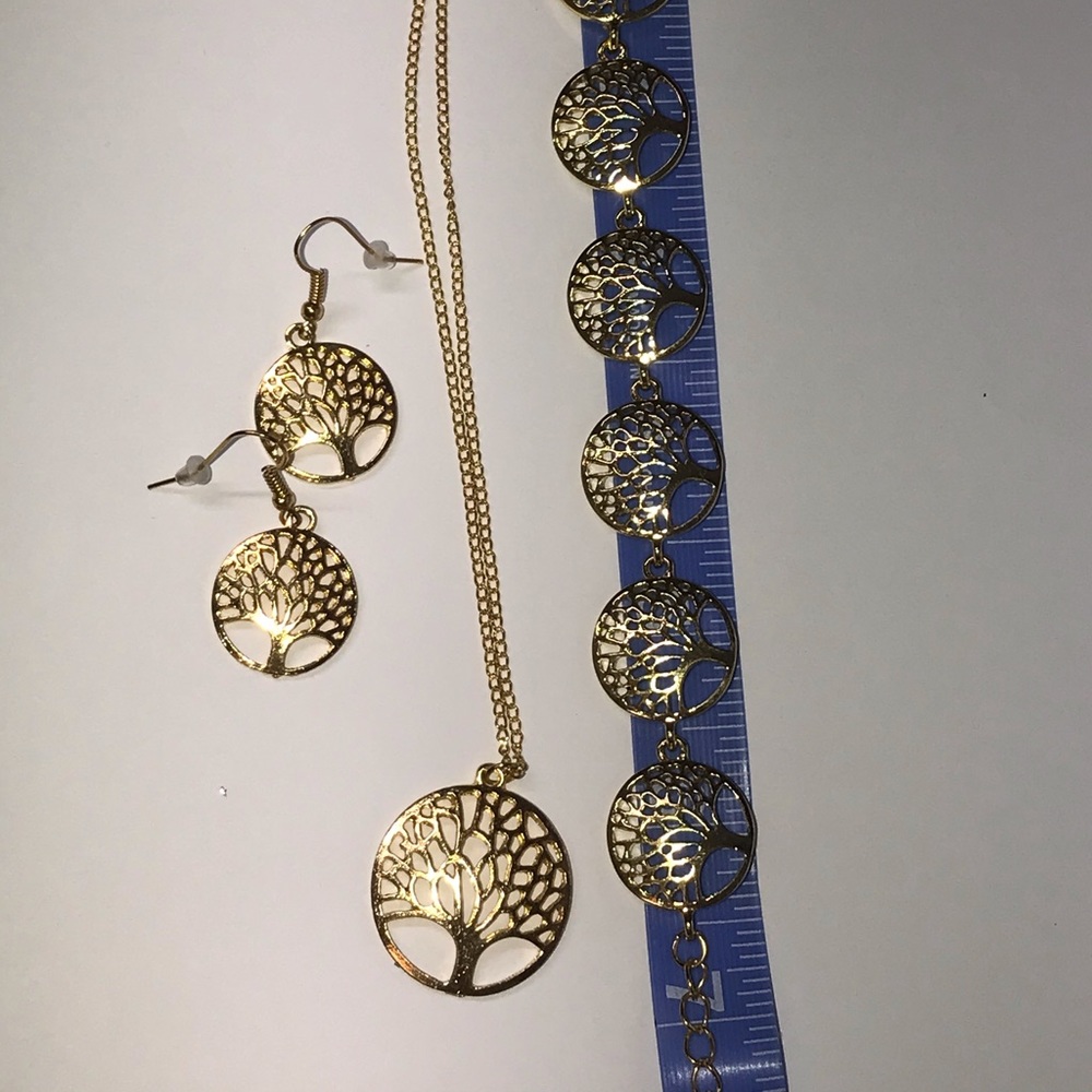 Tree of life necklace earrings bracelet set - Picture 2 of 7